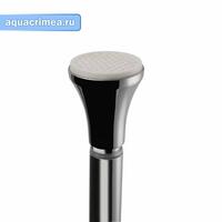 Карниз хромированный ПРЕМИУМ, в ванную 130х240см без колец, из нерж. стали с усиленным конусным креп